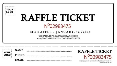 Free Raffle Ticket Templates to edit .